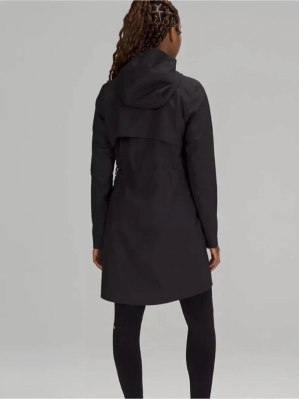 lululemon athletica Black Hooded Trench Coat
